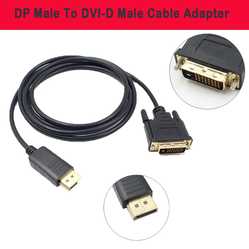 HIPERDEAL 6 футов 1 8 м Displayport DP штекер DVI D кабель адаптер основной новейшая Прямая