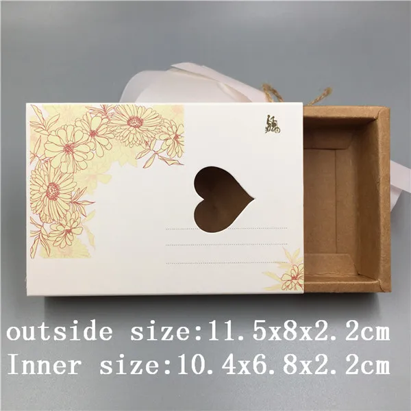 11.5x8x2.2cm 10 pcs various sizes of vintage kraft paper drawers a variety of patterns design wedding candy / chocolate / cookie box - Цвет: 11.5x8x2.2cm