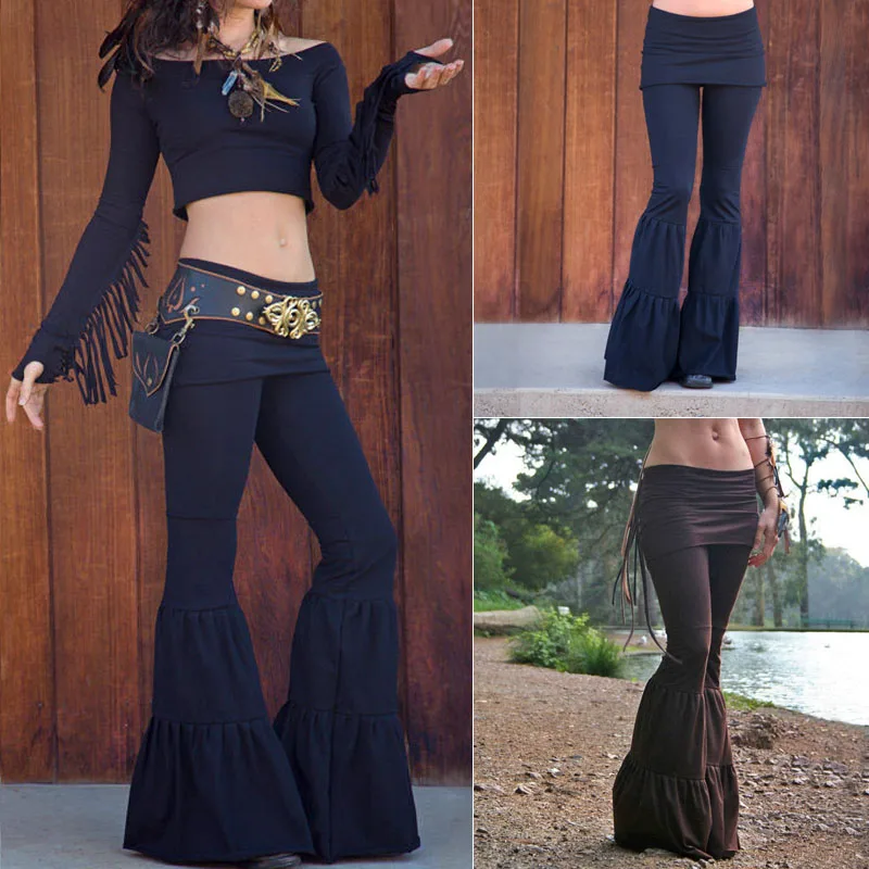 Женские летние облегающие брюки Boho винтажные широкие со свободными