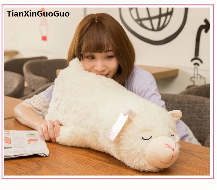 

Милая плюшевая игрушка Альпака размером около 50 см, мультяшная бежевая альпака, очень мягкая кукла, подарок на день рождения b0795