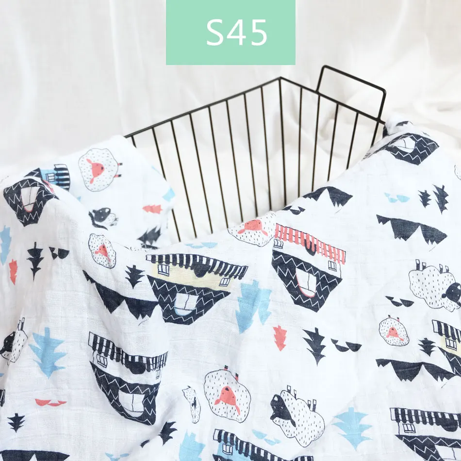 S45 Elinfant, 1 шт., муслин, хлопок, детские пеленки, мягкие одеяла для новорожденных, для ванной, марля, для младенцев, накидка для сна, чехол для коляски, игровой коврик - Цвет: S45