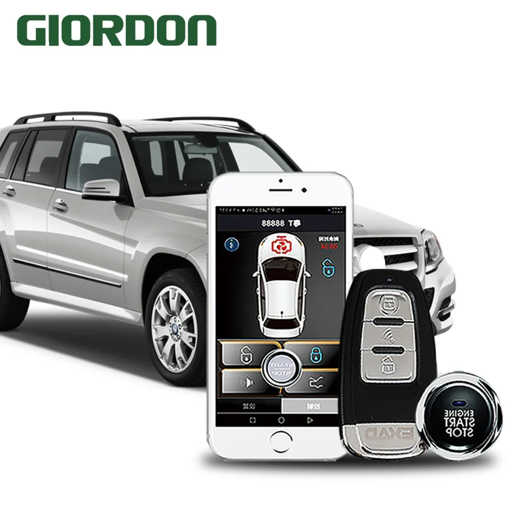 Смартфон управляет машиной чтобы запустить доступ к системе без ключа и удаленно