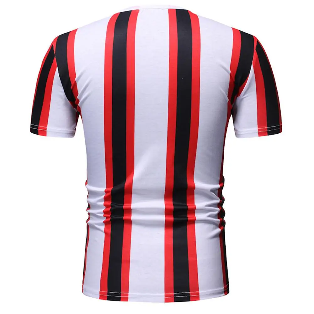 Hobbyлейн Мужская Летняя мода тонкая полоса Джокер с коротким рукавом Футболка |