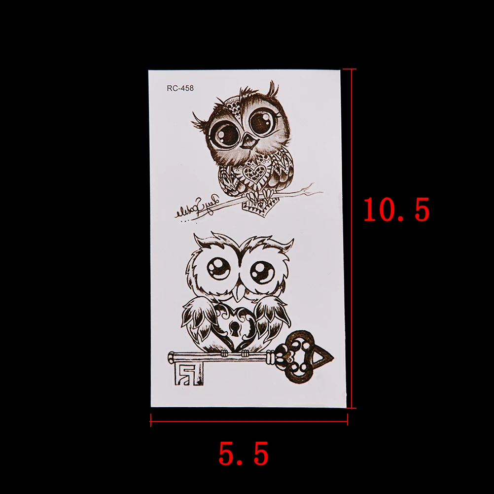 

8PCS Owl Body Art Sexy Waterproof Temporary Tattoo For Man Woman Henna Fake Flash Tattoo Decal Stickers