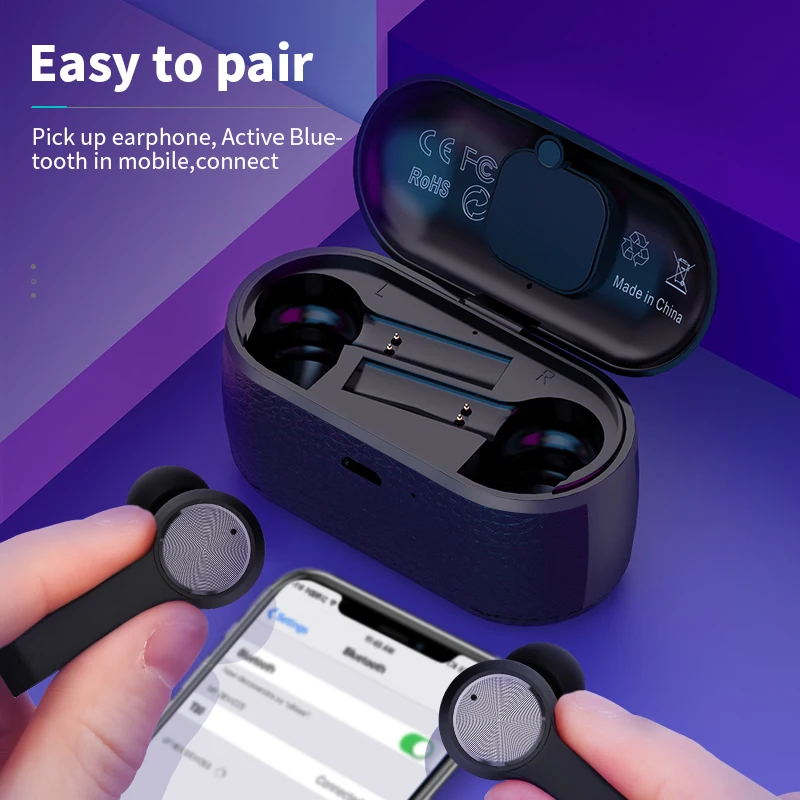 T10 True Беспроводной наушники СПЦ Bluetooth 5,0 наушники с двойной микрофон Touch Управление стерео Hifi 5 часов воспроизведения auriculares