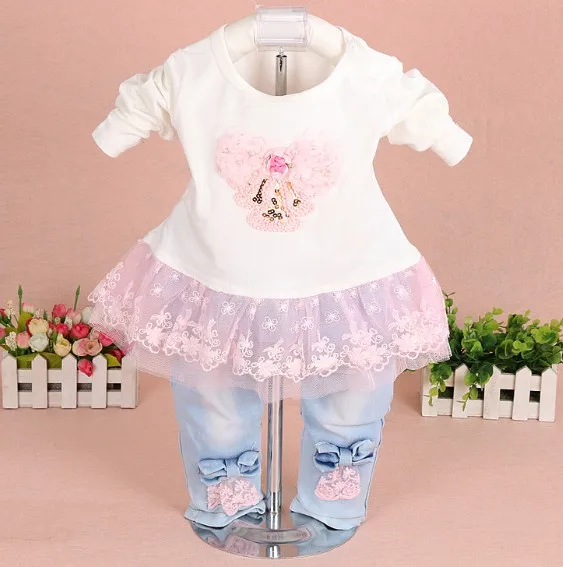 Комплект джинсовой одежды для новорожденных девочек комплект из 3 предметов на