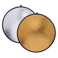 2 in 1 60cm light reflector portable collapsible round photography reflector gold silver for portrait photography accessories