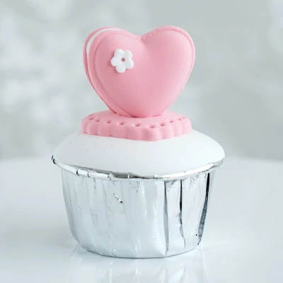 SWEETGO искусственный кекс розовый поддельный помадка торт формы глиняные украшения установки для маленьких девочек шоу/магазин витрина/выпечки Любителя - Цвет: Heart 1