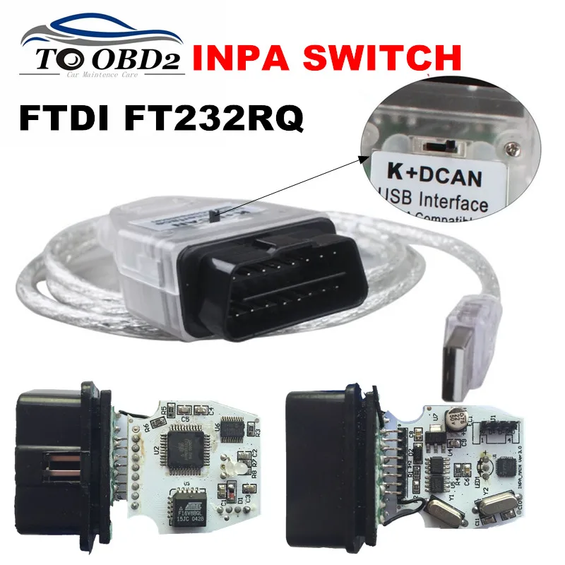 Новейший FT232RQ для BMW INPA Ediabas K + DCAN Интерфейс серии с переключателем OBD2 20Pin