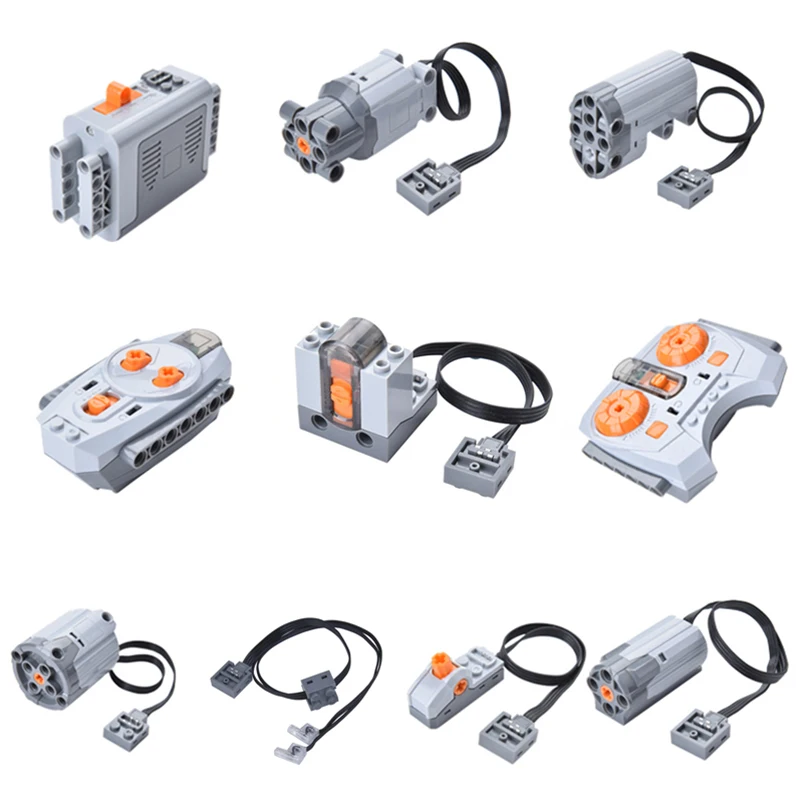 

Motor Technic Train Remote Receiver LED Light Battery Box Power Functions Motors 20001 3368 moc bricks 20053 20006 20013 20004
