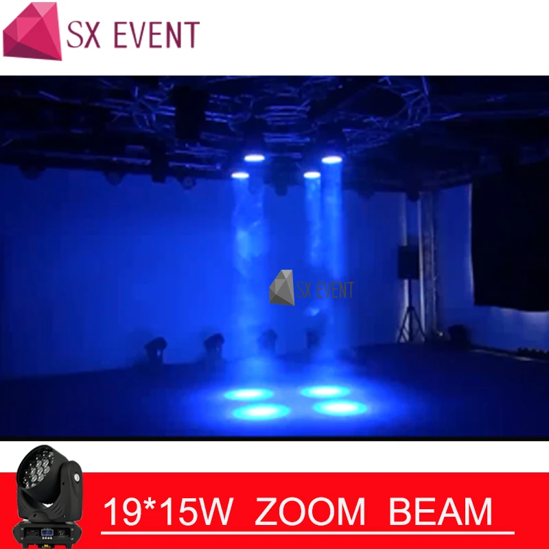 4 шт светильник s + 1 шт. F чехол 19x15 Вт RGBW 4in1 стирка/луч/зум DMX512 Moving головной
