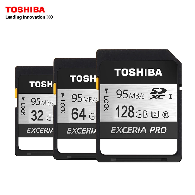 Toshiba карты памяти SD UHS U3 128 ГБ 95 МБ/с. SDXC 64 4 К 32 SDHC флэш-памяти EXCERIA PRO цифровой