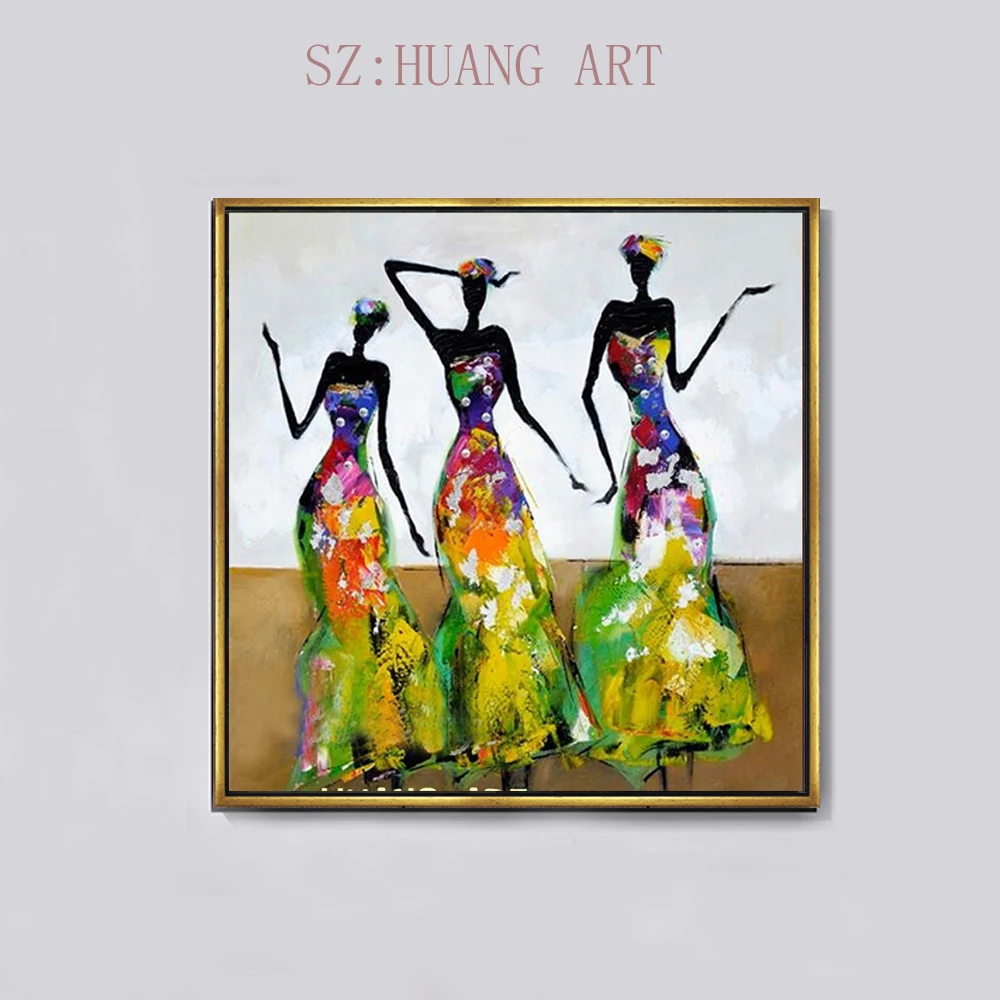 

Mintura Hand Painted Dancing Girls Oil Paintings On Canvas Modern Abstract Wall Art Wall Picture For Living Room Wall Decor Gift