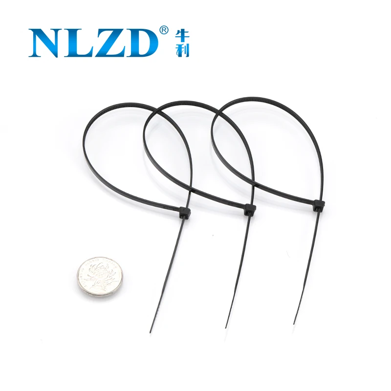 New raw Material Nylon66 250mm 10&quot black nylon Zip Ties 250Pcs Width 2.7mm Plastic Cable Tie Acid-proof Wire Straps |