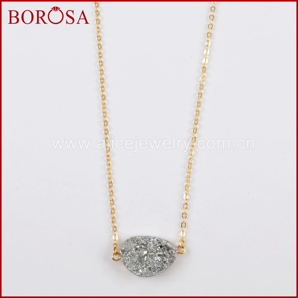 BOROSA 5/10 шт. 16 &quotЗолото Цвет Манго Форма Радуга Титан галактика Druzy кварцевый