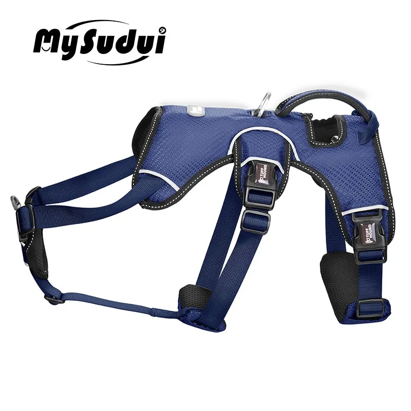 Blue MySudui, поводок для средних и больших собак, ошейники и шлейки, Автомобильный Светоотражающий безопасный Многофункциональный поводок для домашних животных, поводок для собак, большой жилет - Цвет: Blue