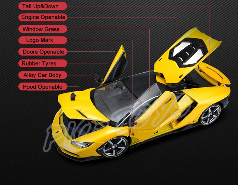 Подарок на год LP770 обновленная посылка 1:18 металлическая модель автомобиля коллекция игрушек Роскошные литые под давлением украшения из сплава металла статический подарок