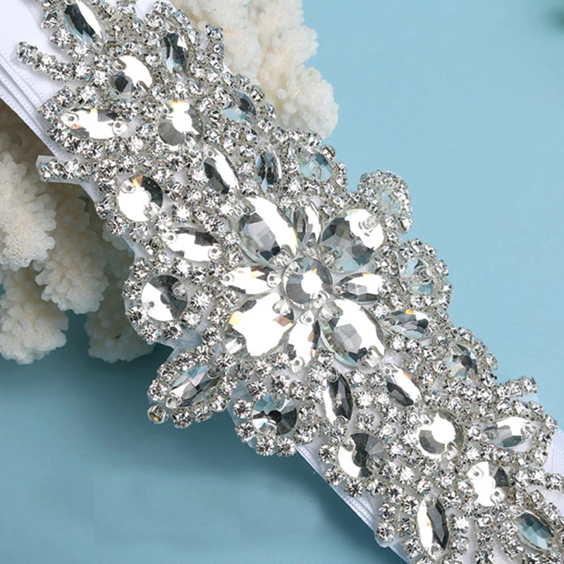 

Exquisite Heavy Beading Sashes Rhinestone Crystal Wedding Belt For Bridal Wedding Accessory Wedding Cheap In stock