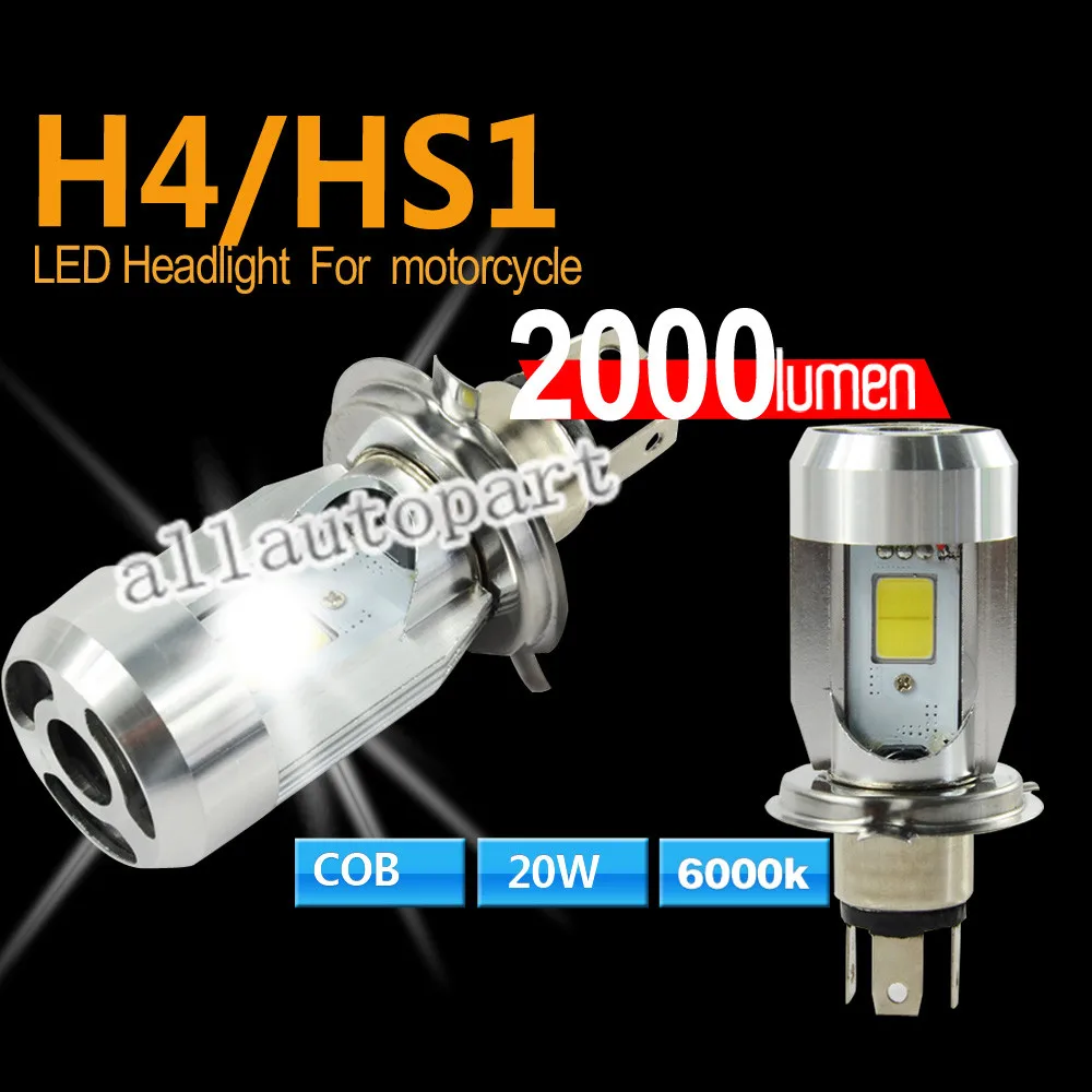 Фара для мотоцикла H4 P43t Led 20 Вт 2000LM Hi/Lo скутер Мото ATV 6000K свет Замена галогенной