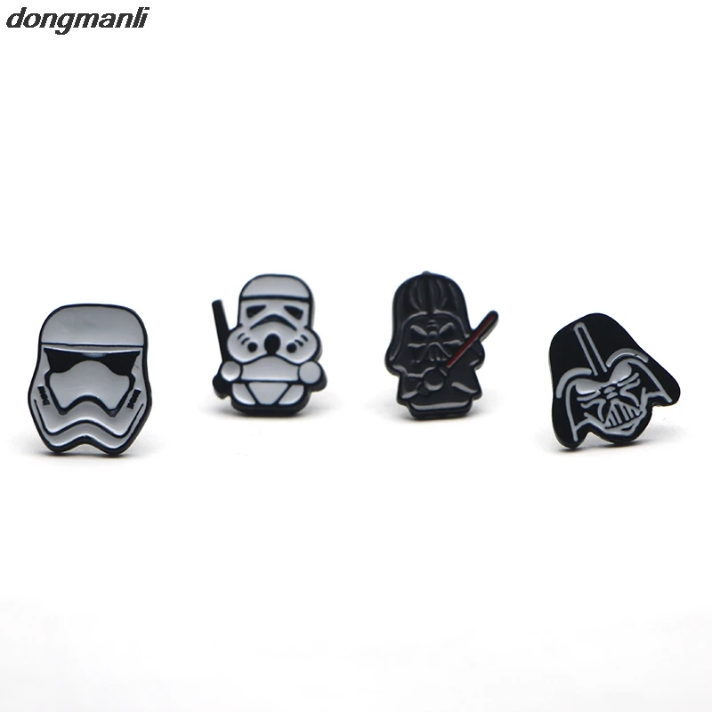 WS1034 Dongmanli, новинка, 1 пара, женские серьги с героями мультфильмов, крутой Темный воин и штурмовик, серьги-гвоздики для детей, подарки