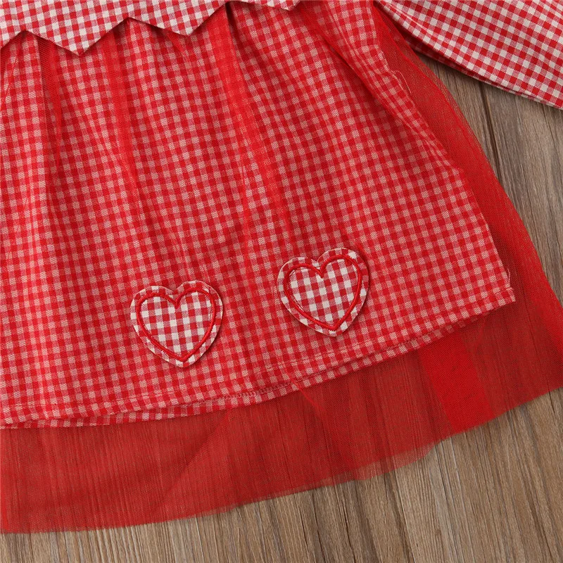 Sweet Autumn Dresses Red and White Chequered Long Sleeve Princess | Детская одежда и обувь