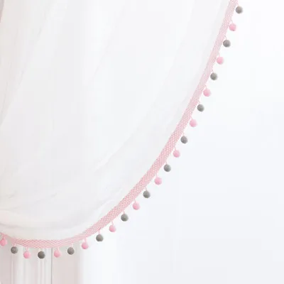 Wooden beaded lace Розовые затемненные шторы с рисунком, кружевные вышитые шторы для гостиной, детской комнаты, стиль принцессы, шторы, занавески, панель T138#4 - Цвет: Wooden beaded lace