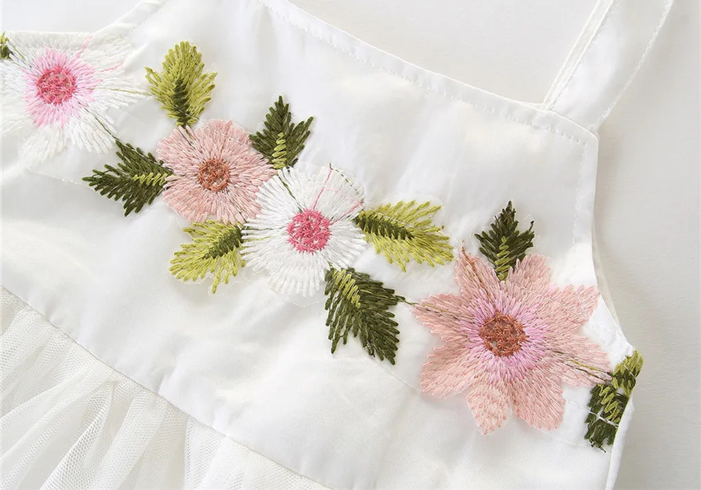 Toddler Kids Baby Girls Clothing Flower Princess Sleeveless Tulle Suspender Lacing Dress Birthday Party Outfits | Детская одежда и