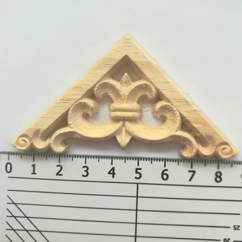 8CM Floor Carving Wood Natural Appliques for Furniture Cabinet Home Decoration Maison Accessories | Дом и сад