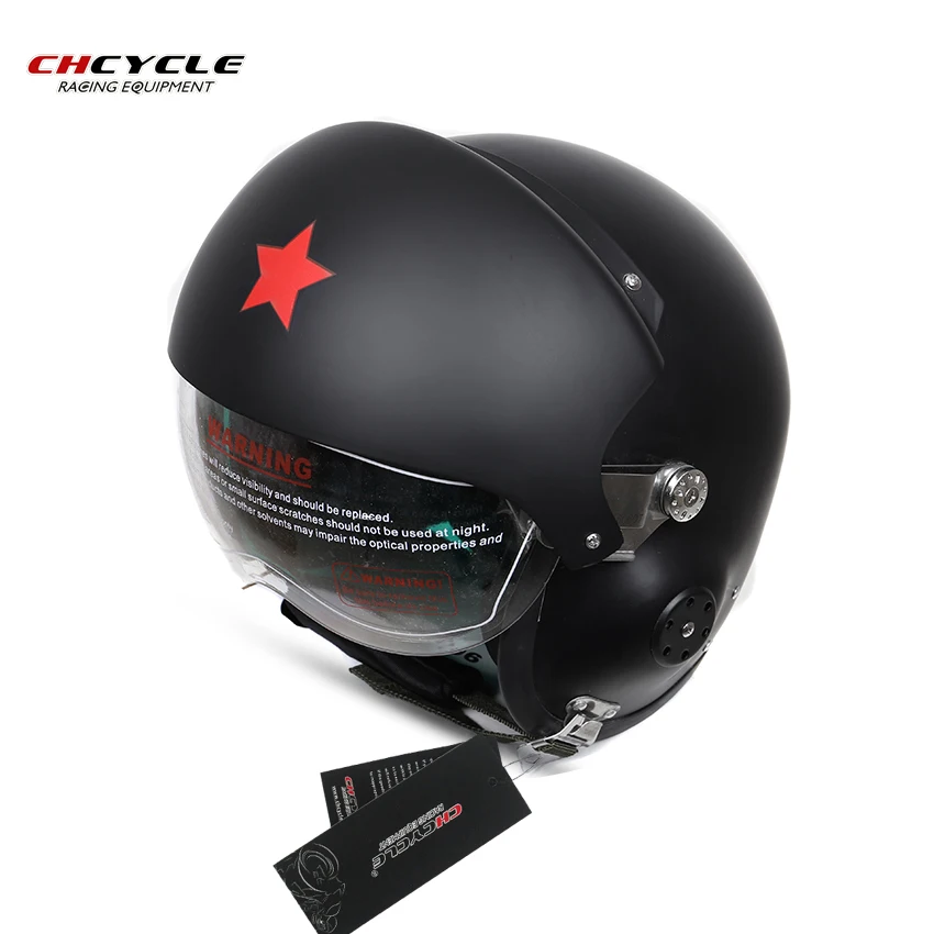 CHCYCLE китайские военно воздушные силы Jet Pilot открытым лицом мотоцикл зеленый шлем