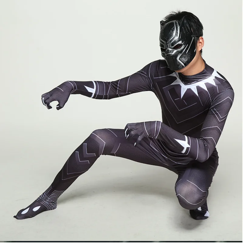 Черная пантера дети женщины взрослые Мальчики Мужчины детские комбинезоны маска