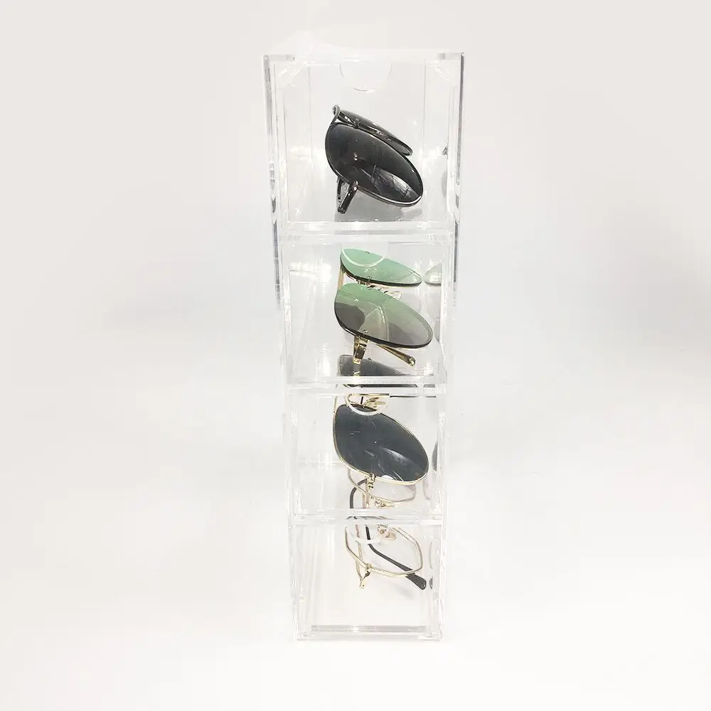 Goede Acryl Eye Glas Organizer Bin Houder Voor Zonnebril Leesbril Oog Glas Gevallen Accessoires 4 Lades