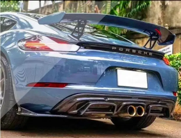 ABS Черный Грунтовка заднего крыла багажник выступ Спойлеры для Porsche Cayman 981 718 Boxster