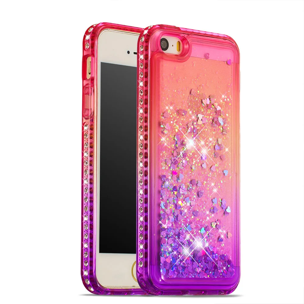 Мягкий чехол из ТПУ с боковым сверлом и переходом цветов для iPhone 5 5S SE 6 6S 7 8 Plus X XS XR