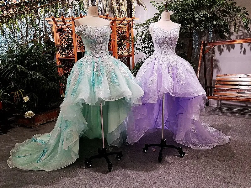 LS00160 Короткая передняя длинная задняя вечерняя одежда 2018 зашнуровать назад