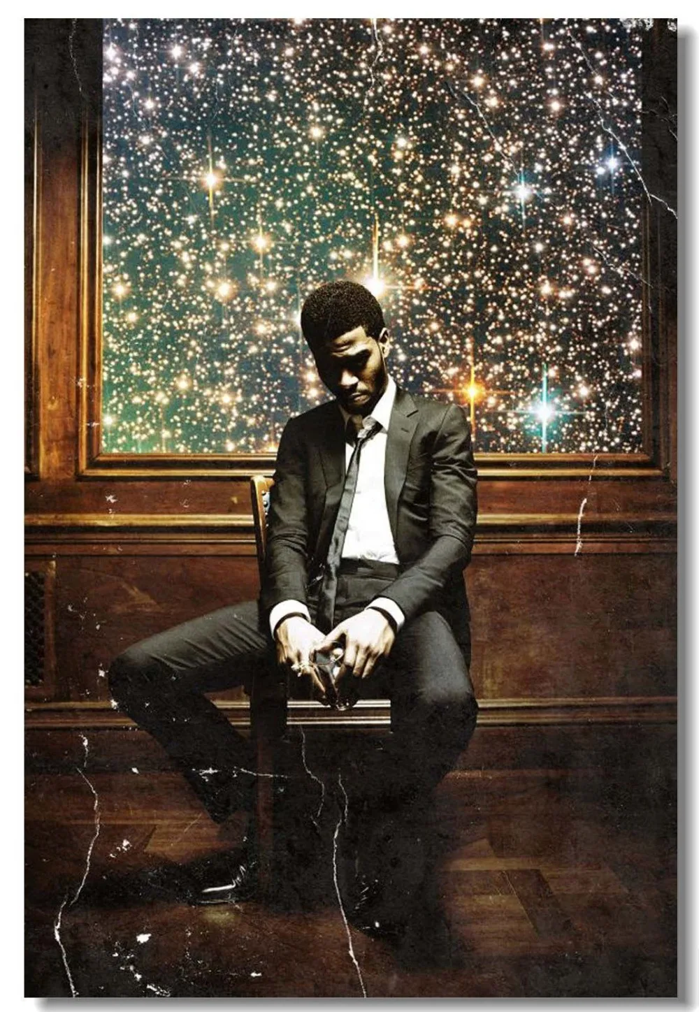Ребенок Cudi Rapper дизайн со звездами стена холст фотокартина 24x36 дюймов|Рисование и