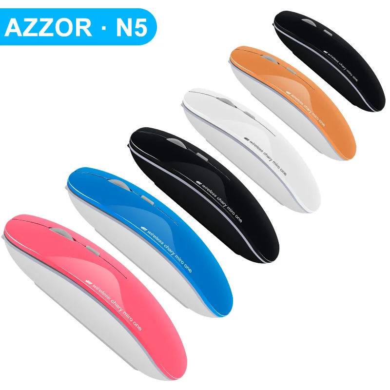 Аккумуляторная беспроводная Бесшумная мини мышь AZZOR N5 с usb кабелем для зарядки