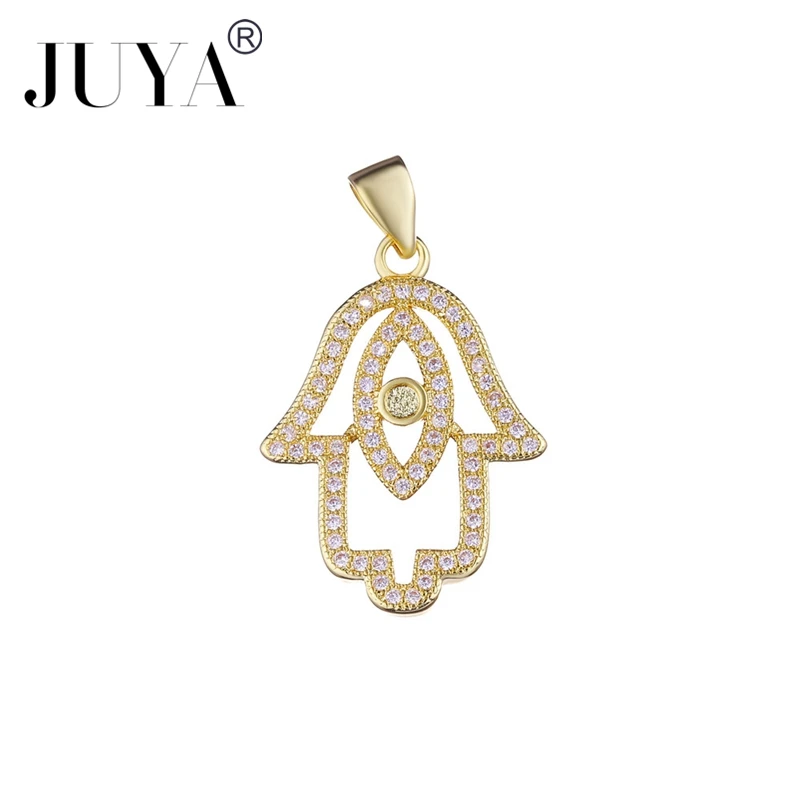 5pcs Fatima Hand Copper Zircon Khamsah Evil Eye Hamsa Charms Pendants for Jewelry Making DIY Bracelet Necklace Findings | Украшения и