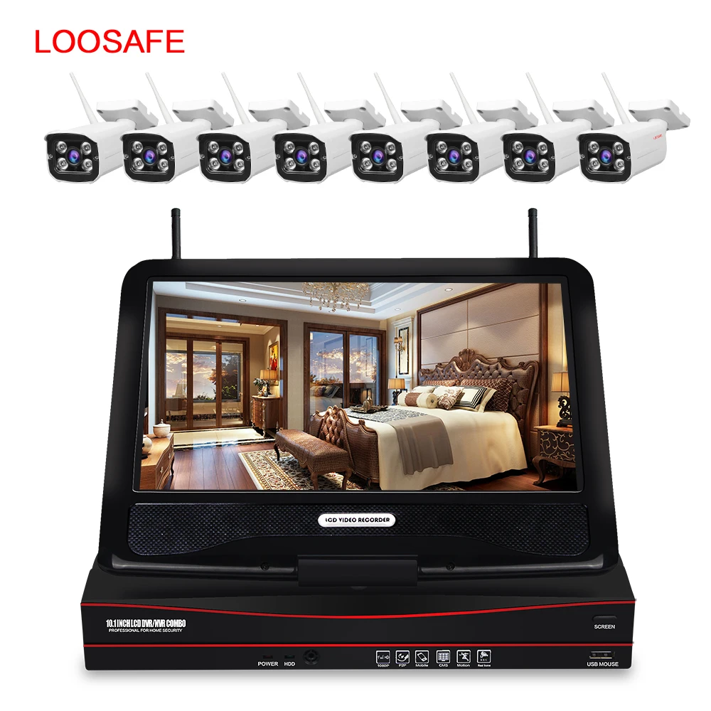 Система видеонаблюдения LOOSAFE 1080P беспроводная система с записью звука комплект