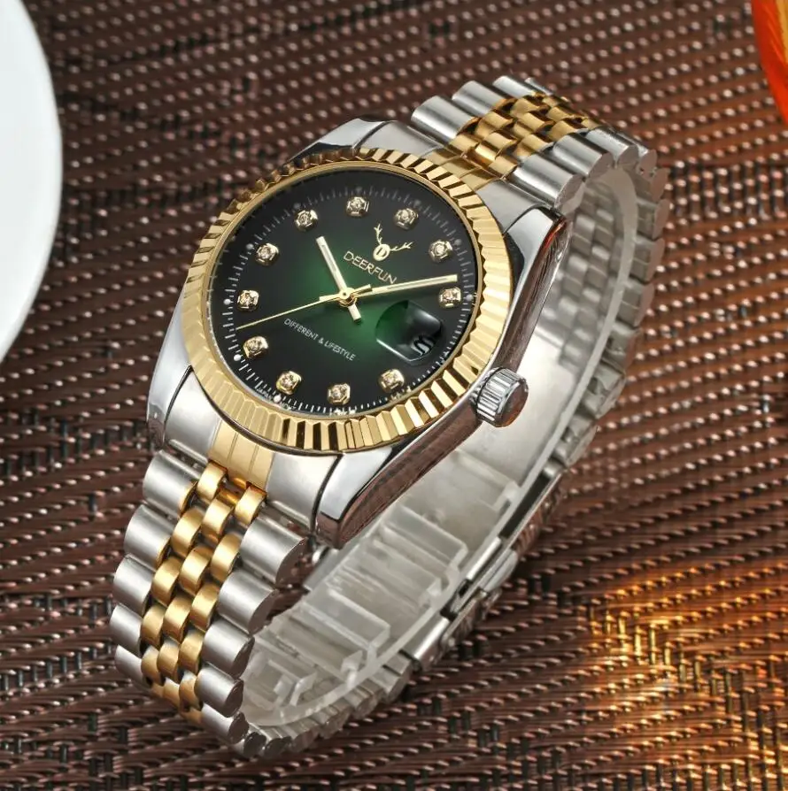 Часы deerfun женские модные роскошные часы Reloj Mujer из нержавеющей стали качественные