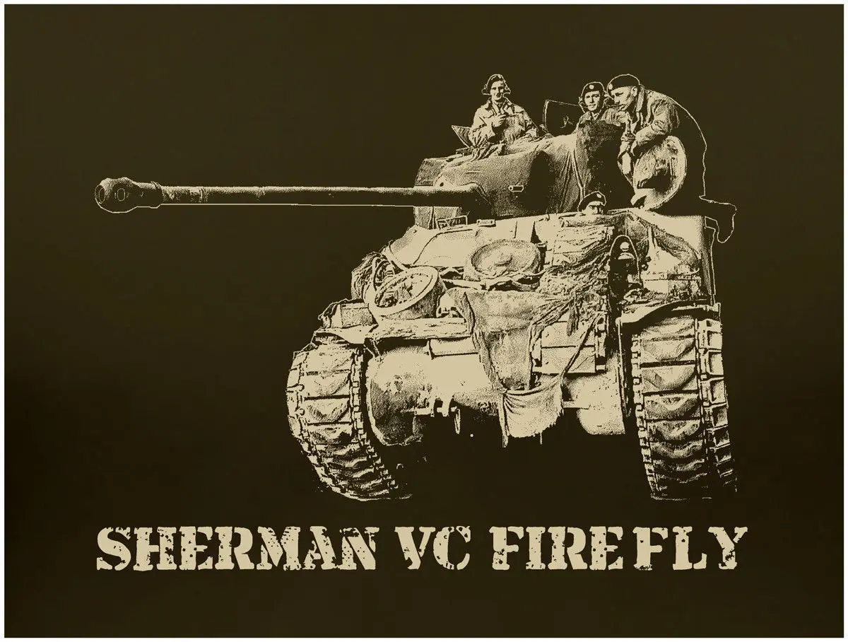 Мужская футболка Sherman Firefly Tank английская M4 D Day M18 Patton ASL FOW 1/35 лето 2019|men t-shirt|t shirtt-shirt