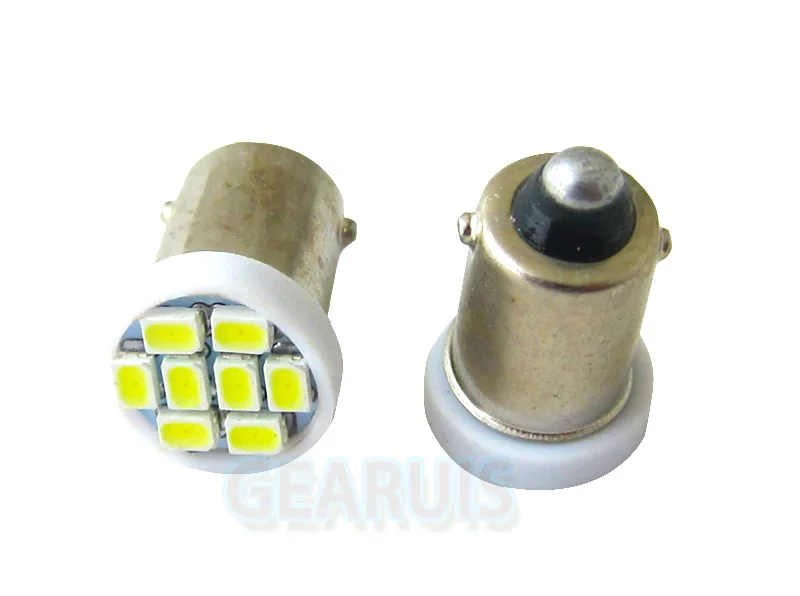 100 шт. грузовик светодиодный 24V BA9S 8 SMD 3020 Светодиодный 8SMD 1206 6523 1895 T4W интерьер чтение светильник лампы белого и синего цвета красный желтый и зеленый цвета DC24V