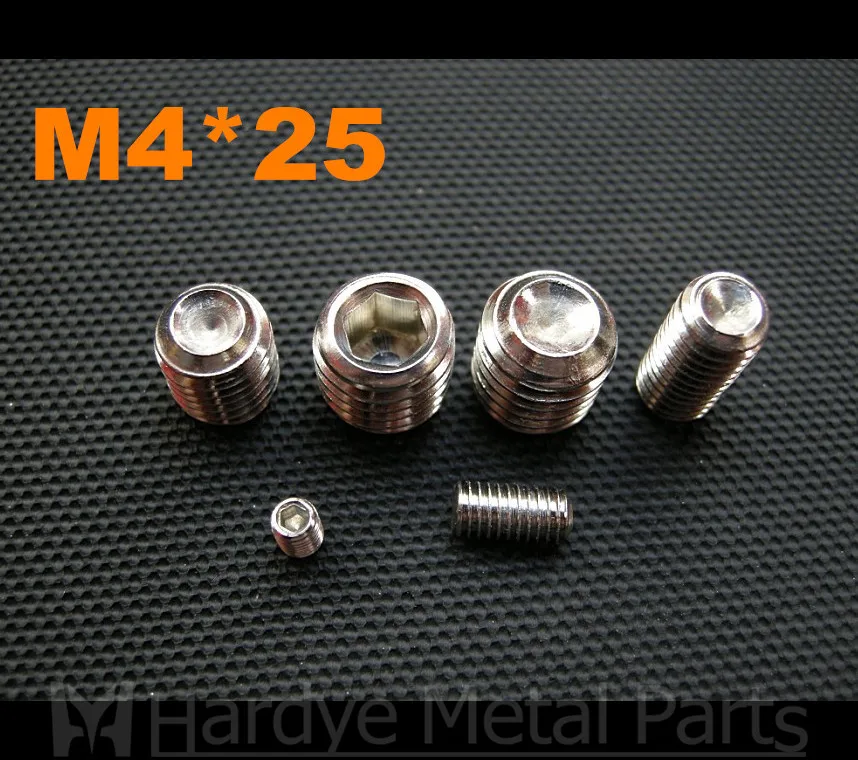 

500pcs/lot M4*25 DIN916 stainless steel hex socket set scew with cup point grub screw