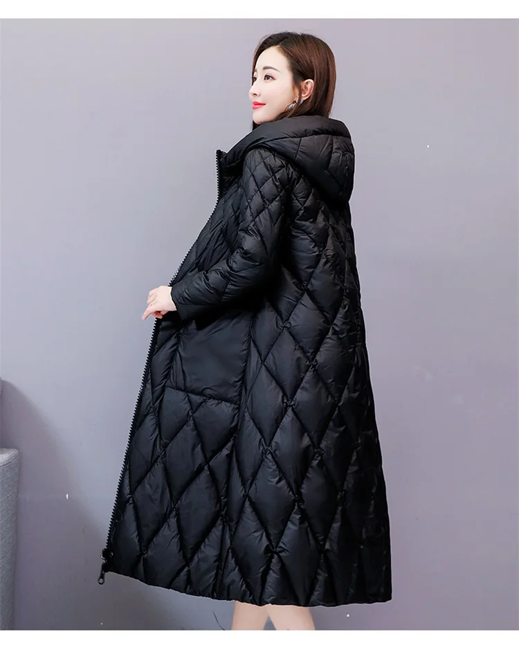 winter Women Snow White Down Coat Plus size Fashion jacket hoodie long Parkas warm Sweet Jackets Female winter coat clothes