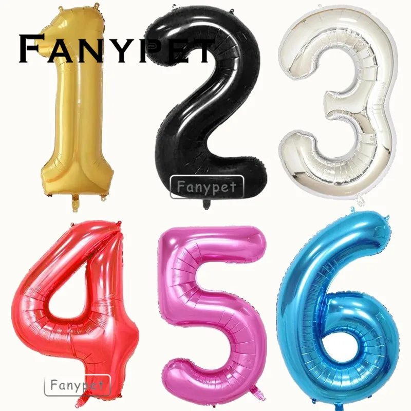 50 шт. тонкие шары с цифрами 40 дюймов 1 розовый и синий день рождения Свадебные