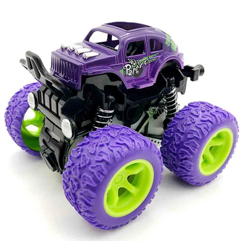 Фиолетовый 1: 64 4WD инерционная вращающаяся литая машина игрушки для детей Самовращение 360 оттинг трюк внедорожная модель автомобиля инерционные игрушки для автомобиля - Цвет: Фиолетовый