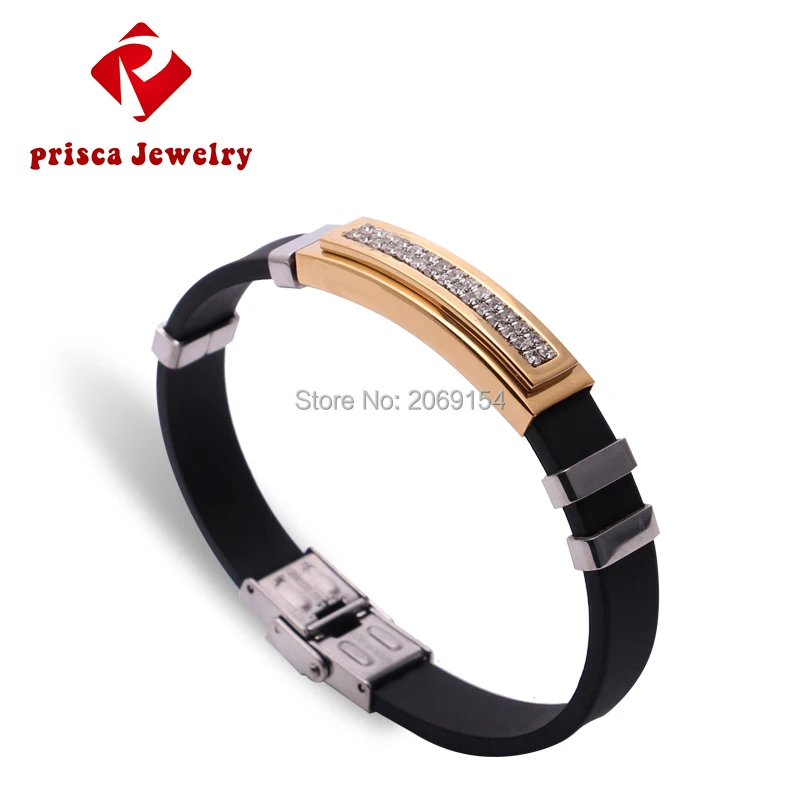 Золотой Мужской стальной браслет из нержавеющей стали очаровательные ювелирные