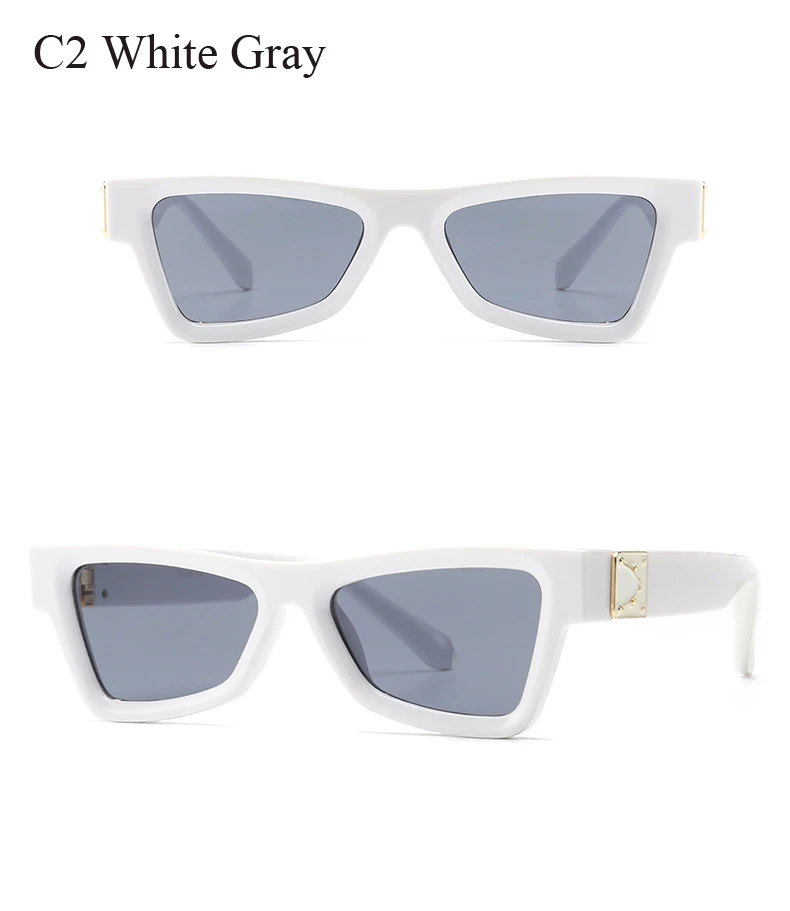 Triangular Cat Eye Sunglasses Women European America Style Classic Vintage Brand Rivet Decoration Sun Glasses Butterfly Shades