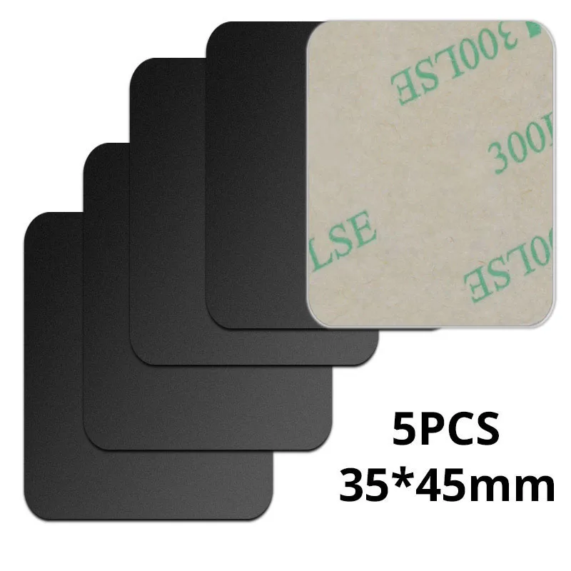 5PCS Black 35x45mm 5 шт. Универсальная металлическая пластина-диск для мобильного телефона, автомобильный держатель, ультра тонкие магнитные железные листы, железные наклейки для iPhone 8 7 - Цвет: 5PCS Black 35x45mm