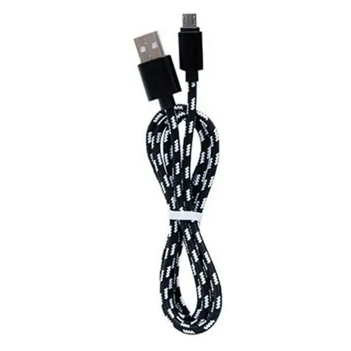 Черный Новинка, цветной кабель для быстрой зарядки, шнур, Micro USB, нейлоновая оплетка, для синхронизации данных, зарядки, линия питания для мобильного телефона samsung Android - Цвет: Черный