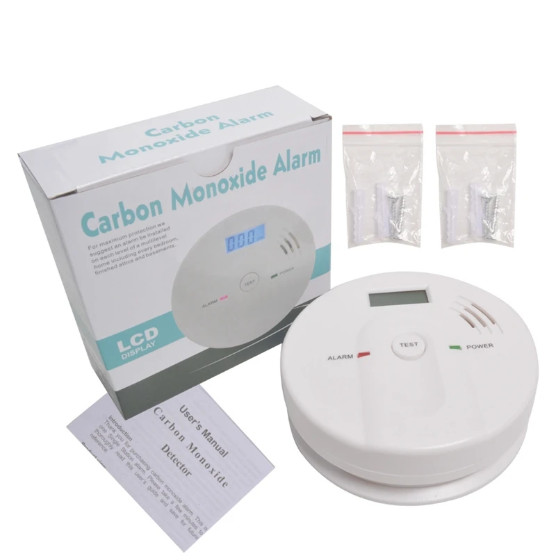 Высокочувствительный цифровой ЖК дисплей Подсветка детектор угарного газа 85dB Co